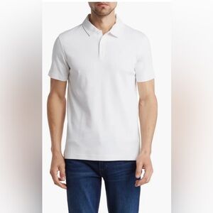 14th & Union Solid Interlock Polo Men’s Size Large in‎ White